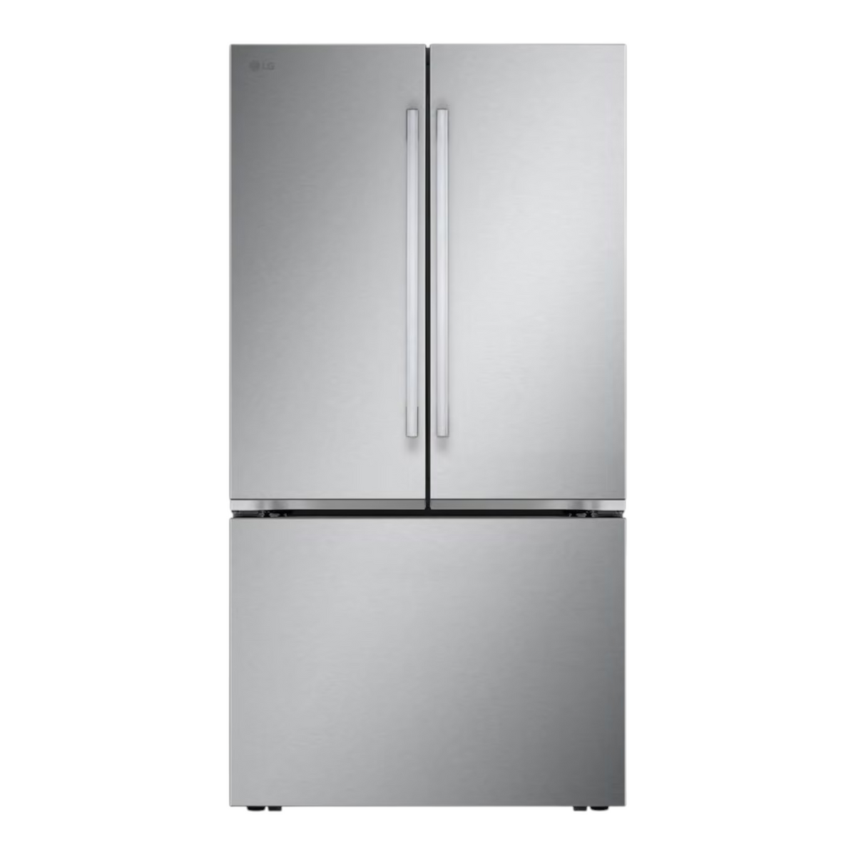 Noboxy LG 27 cu. ft. counter-depth French door refrigerator in PrintProof stainless steel with hybrid handle design