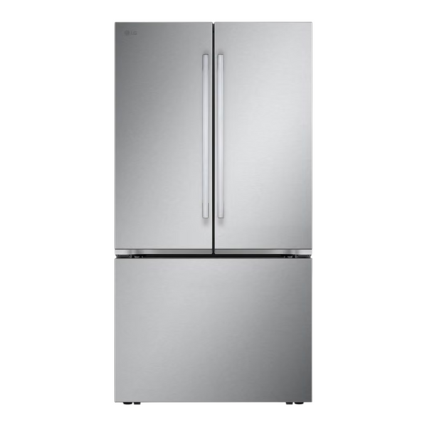 Noboxy LG 27 cu. ft. counter-depth French door refrigerator in PrintProof stainless steel with hybrid handle design