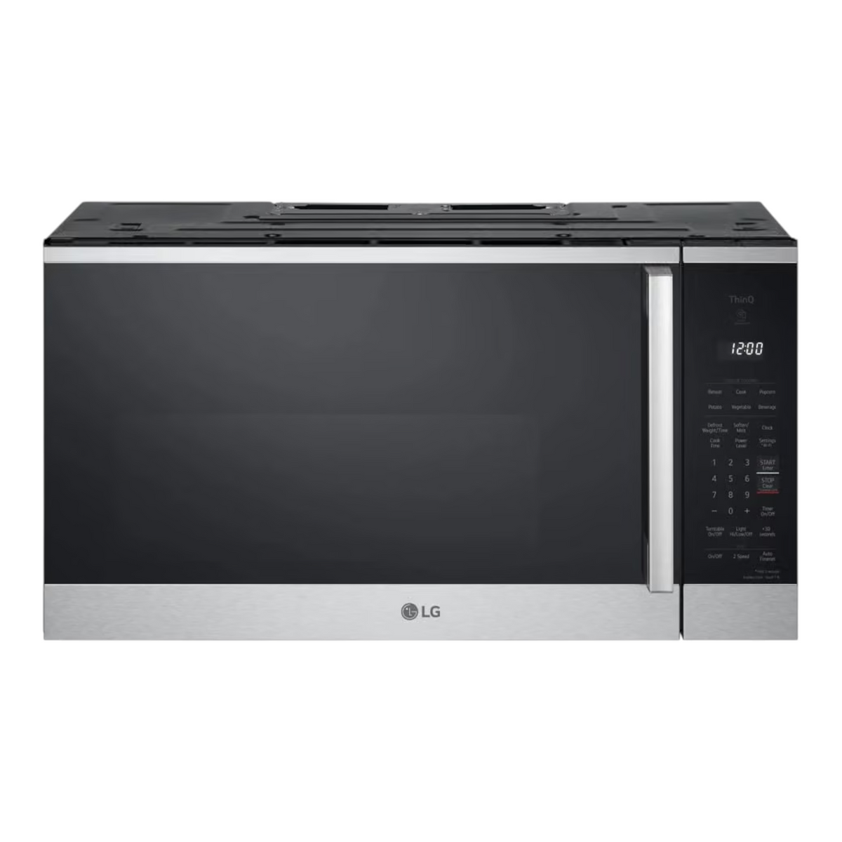 Noboxy LG 1.8 cu. ft. smart over-the-range microwave in PrintProof stainless steel with digital touch control panel
