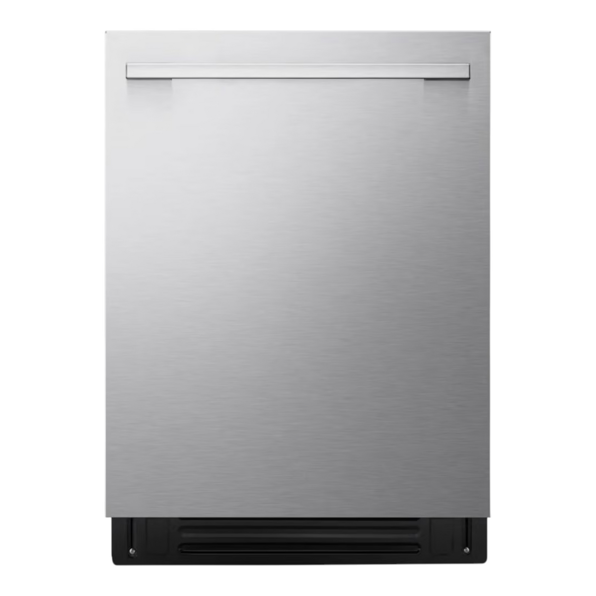 Noboxy LG 24-inch smart top control dishwasher in PrintProof stainless steel with a sleek flush-fit design.