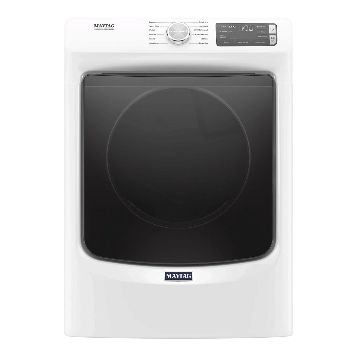 Noboxy Maytag 7.3 cu. ft. white front load electric dryer with Extra Power button and digital control panel