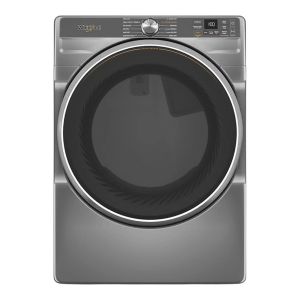 Noboxy Whirlpool 7.4 cu. ft. smart front load electric dryer in radiant silver with digital display and steam cycle