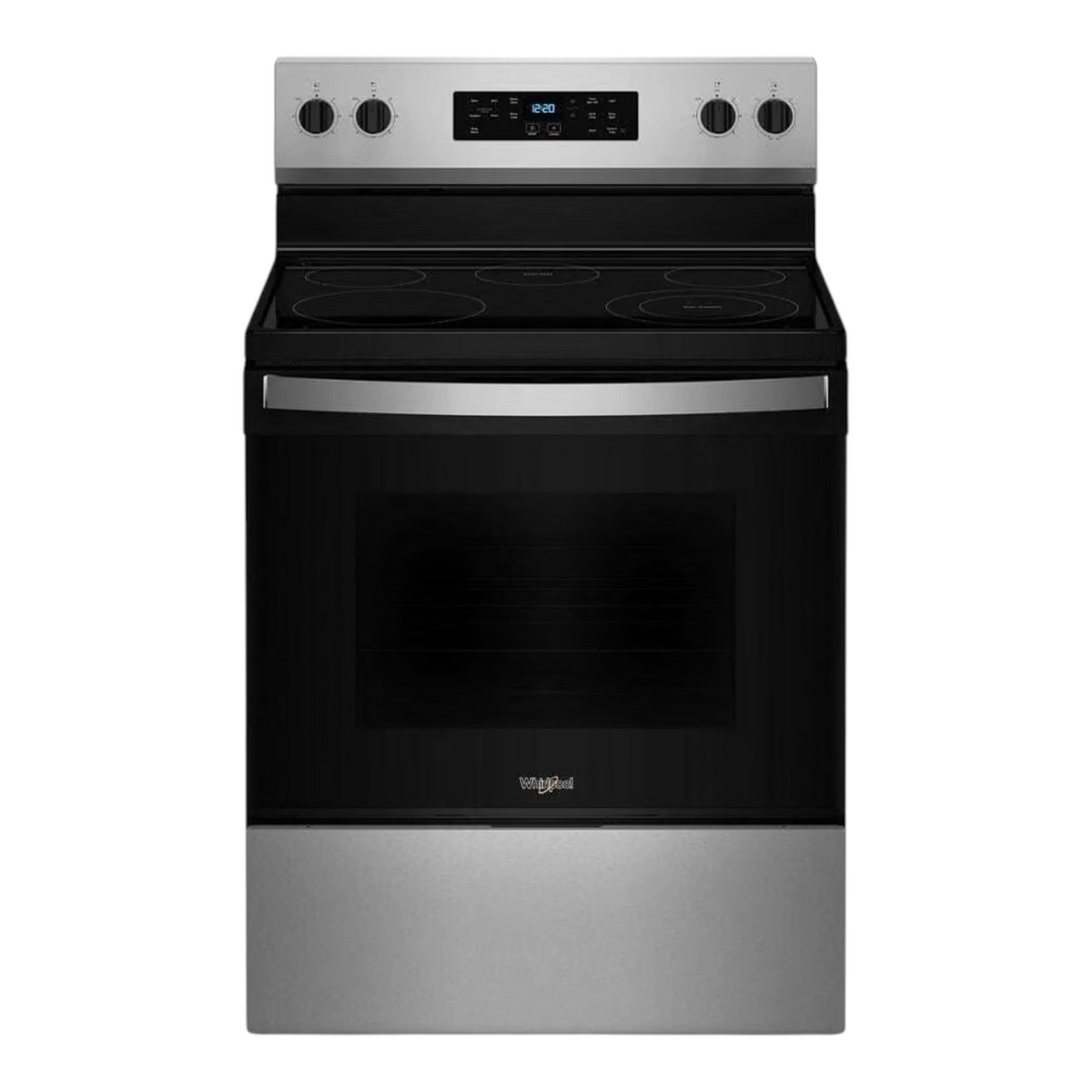 Noboxy Whirlpool 30-inch stainless steel freestanding electric range with radiant glass smoothtop and oven