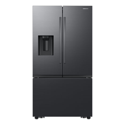 Samsung 31 cu. ft. Mega Capacity 3-Door French Door Refrigerator with Dual Auto Ice Maker – Fingerprint Resistant Matte Black Stainless Steel