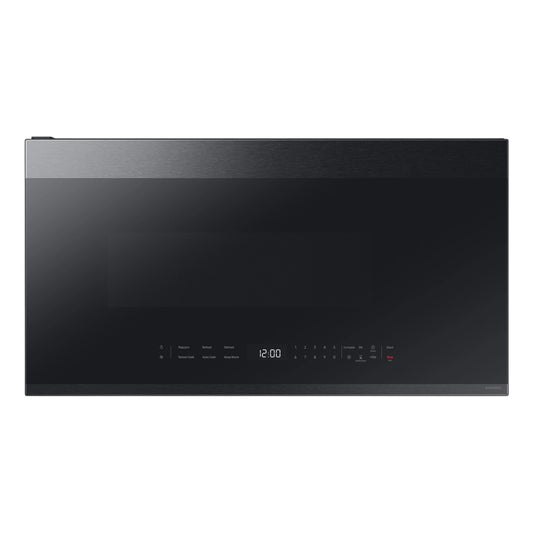 Samsung Bespoke 2.1 cu. ft. Over-the-Range Microwave with Edge-to-Edge Glass Display – Matte Black Steel