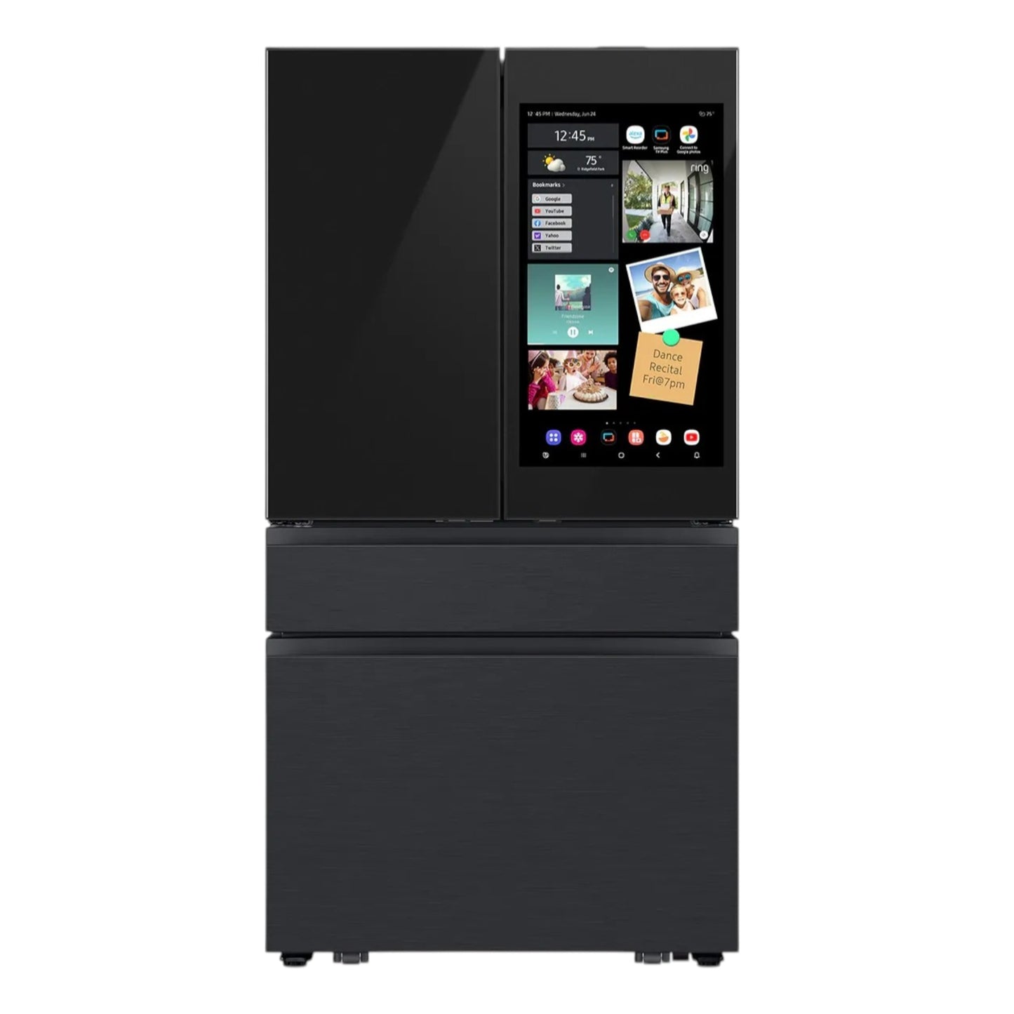 Samsung Bespoke 23 cu. ft. Counter-Depth 4-Door French Door Refrigerator with AI Family Hub™+ and AI Vision Inside – Charcoal Glass