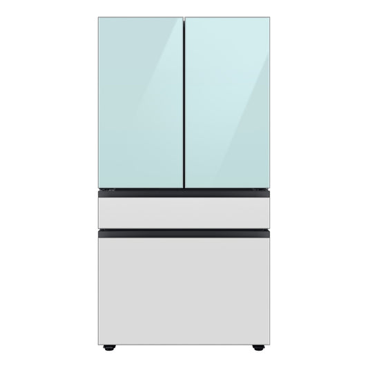 Samsung Bespoke 29 cu. ft. 4-Door French Door Refrigerator with Internal Beverage Center™ – Morning Blue Glass and White Glass