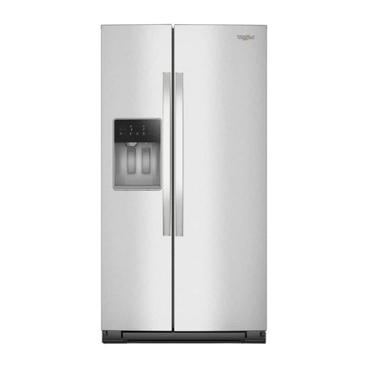 Whirlpool 21 cu ft Counter-Depth Side-by-Side Refrigerator with In-Door Ice & Water Dispenser and TruCool™ Temperature Management – Stainless Steel