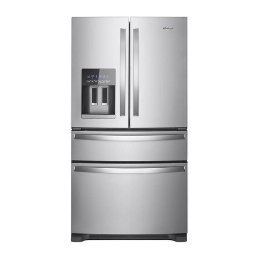 Whirlpool 24.5 cu ft 4-Door French Door Refrigerator with Exterior Water Dispenser & Refrigerated Drawer – Stainless Steel