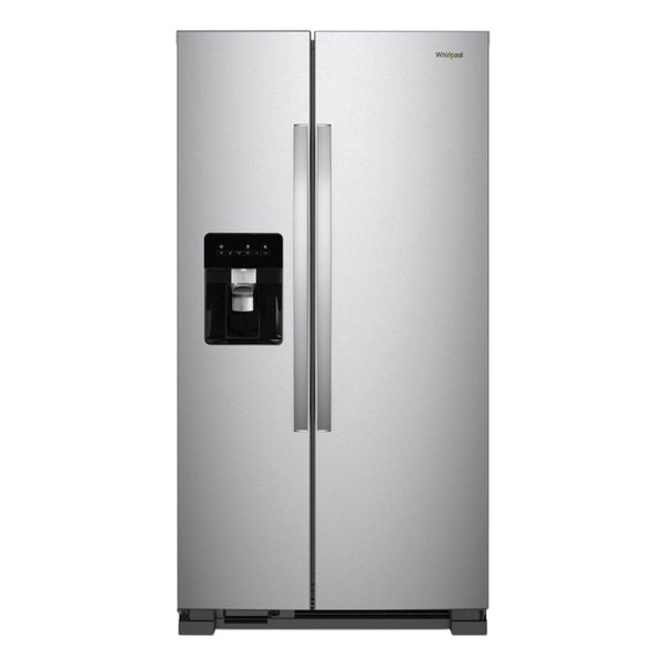Whirlpool 24.6 cu. ft. 36-in Side-by-Side Refrigerator with Exterior Ice & Water Dispenser – Stainless Steel