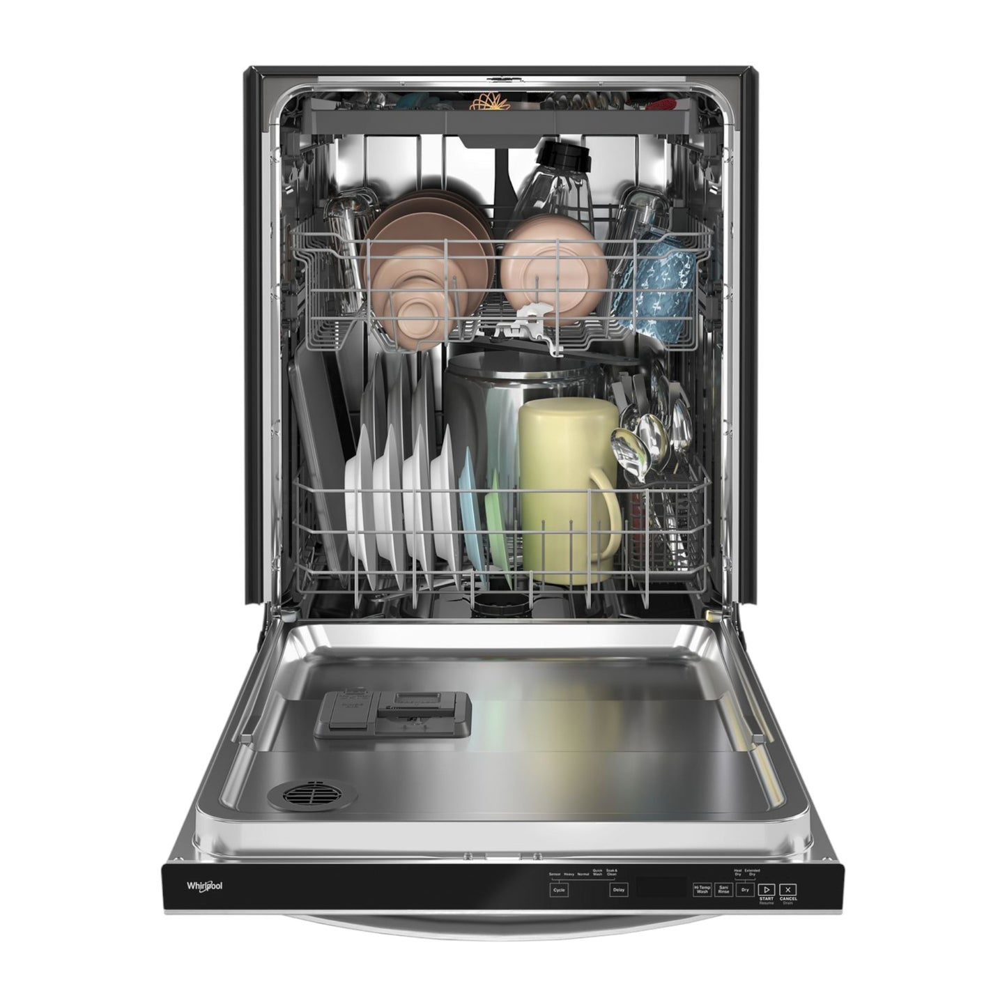 Whirlpool 24" Top-Control Dishwasher with Third-Level Rack & Sensor Cycle – Stainless Steel