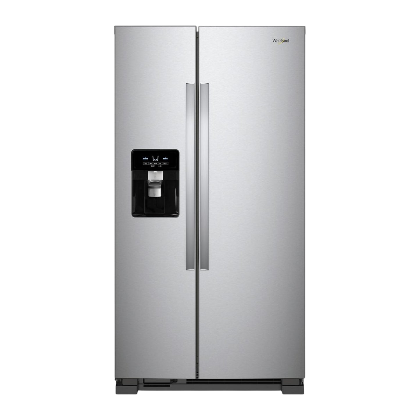 Whirlpool 25 cu ft Side-by-Side Refrigerator with Exterior Ice & Water Dispenser and LED Lighting – Stainless Steel