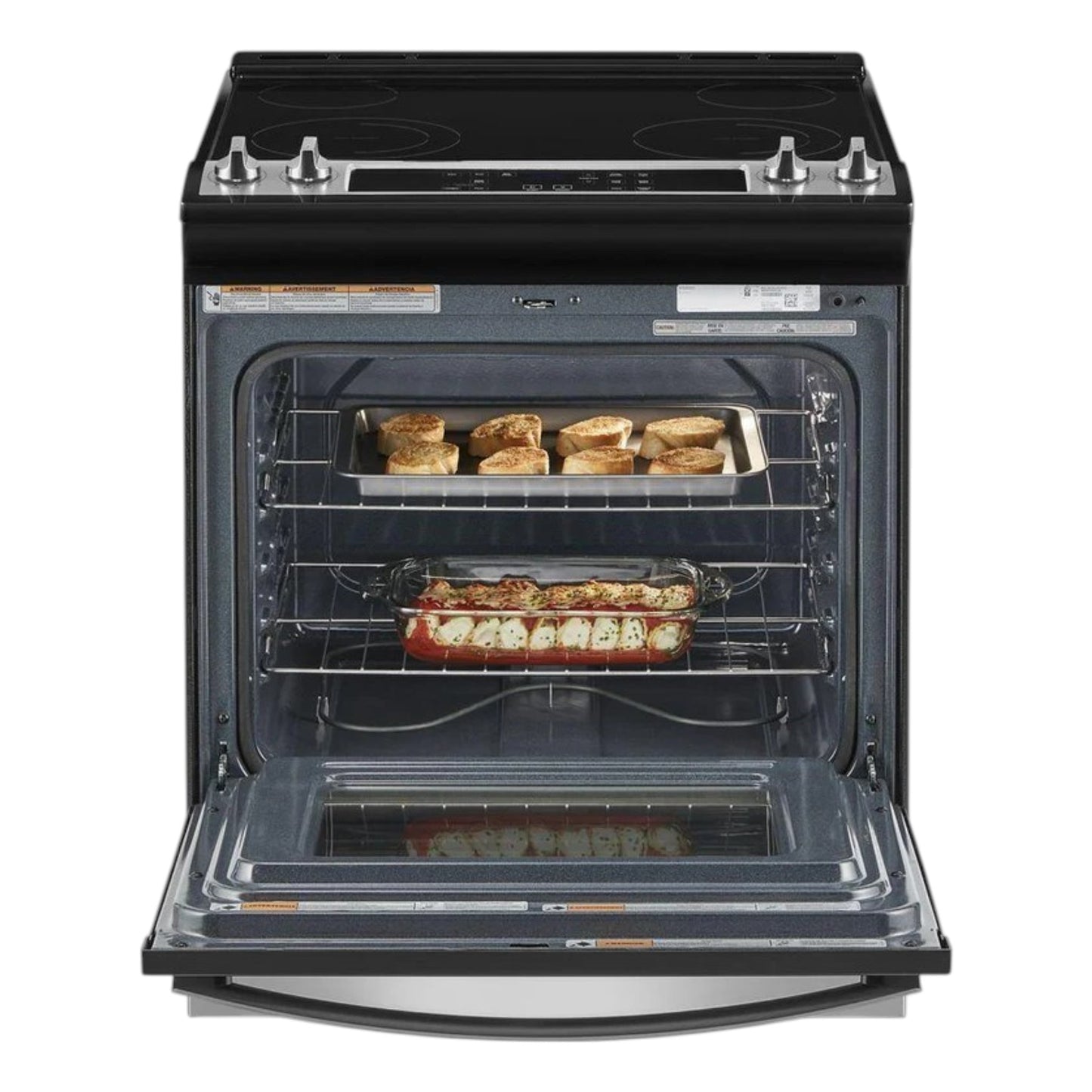 Whirlpool 30-Inch 4.8 cu. ft. Guided Electric Slide-In Range with Frozen Bake™ Technology – Stainless Steel