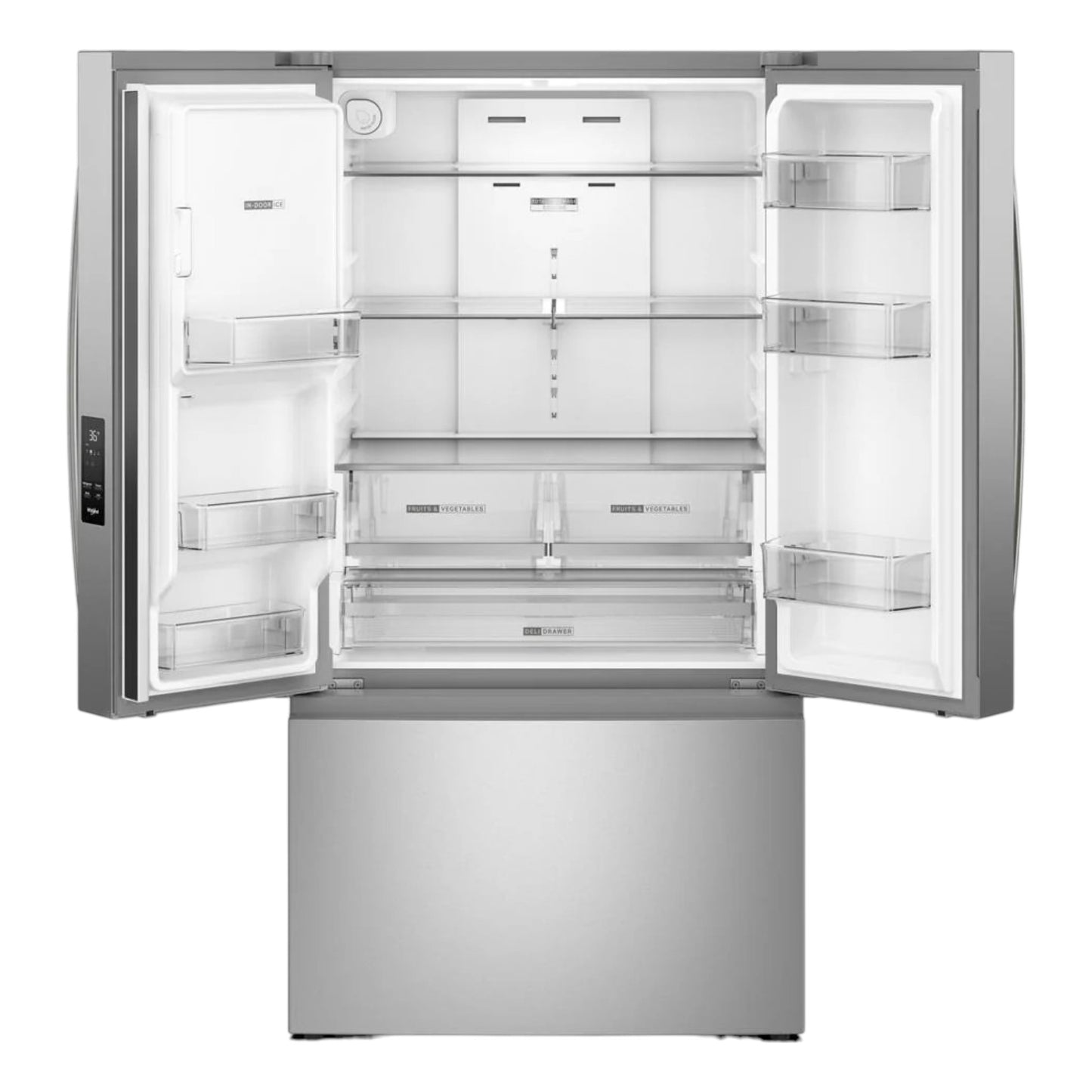 Whirlpool 36-Inch 30 cu. ft. French Door Refrigerator with In-Door Water and Ice Maker – Fingerprint Resistant Stainless Steel