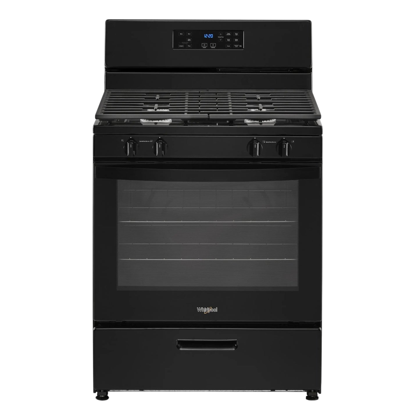 Whirlpool 5.1 cu. ft. Freestanding Gas Range with SpeedHeat™ Burner and Broiler Drawer – Black