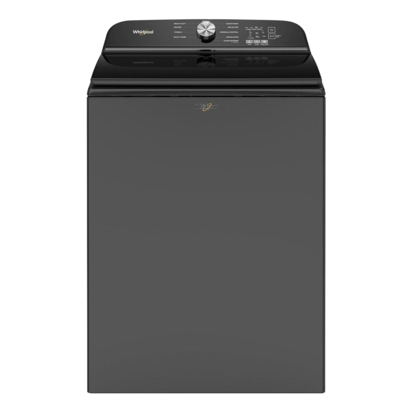Whirlpool 5.2–5.3 cu. ft. Top Load Washer with 2-in-1 Removable Agitator & Built-In Faucet – Volcano Black