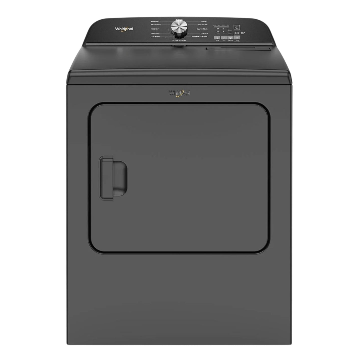 Whirlpool 7.0 cu. ft. Top Load Electric Dryer with Moisture Sensor and Steam Refresh – Volcano Black