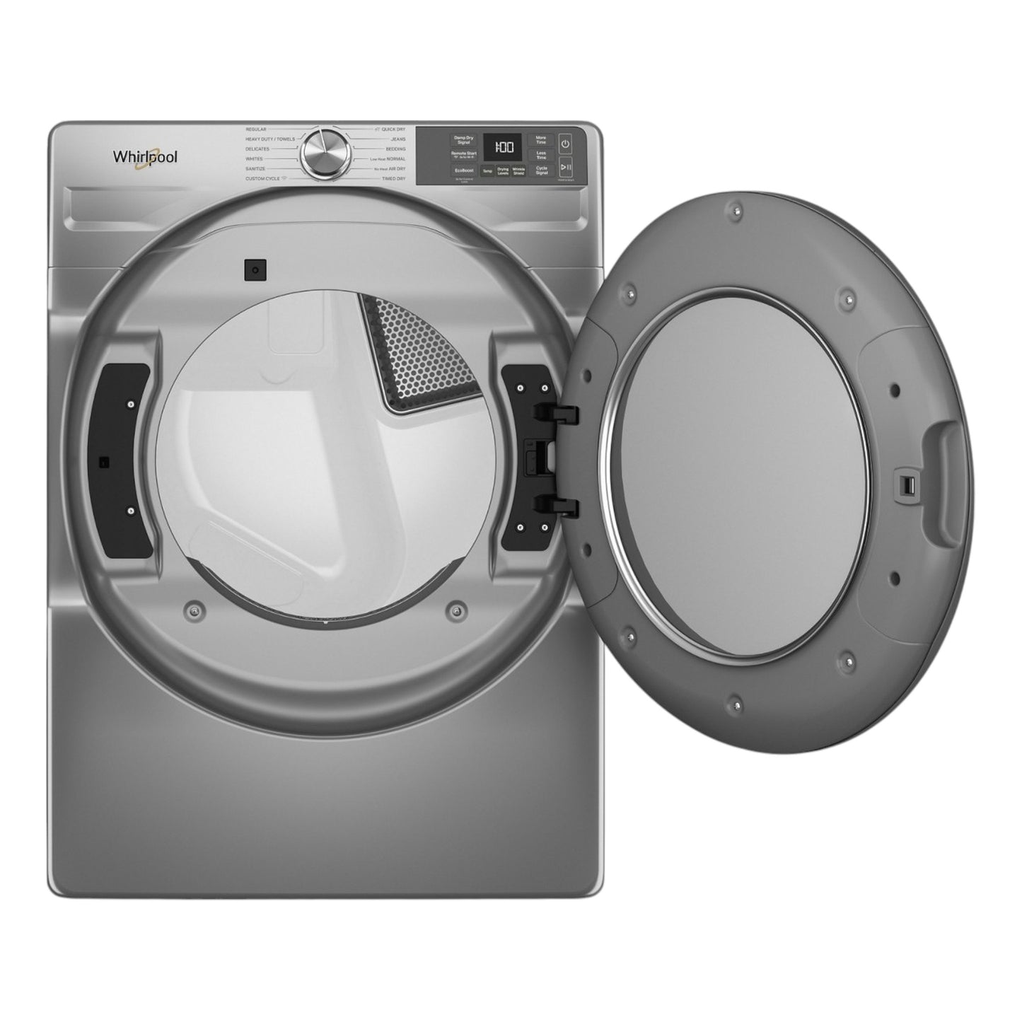 Whirlpool 7.4 cu. ft. Smart Front Load Electric Dryer with Wrinkle Shield™ Option – Radiant Silver